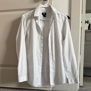 H&M Men’s White Long-Sleeve Dress Shirt
